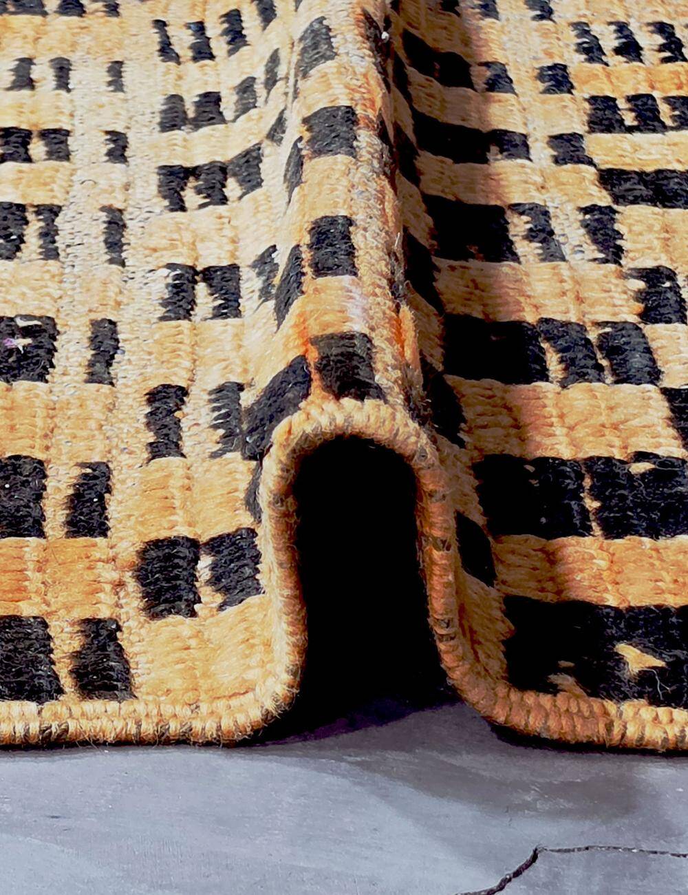 Tapis vintage à damier - 227 x 171 cm