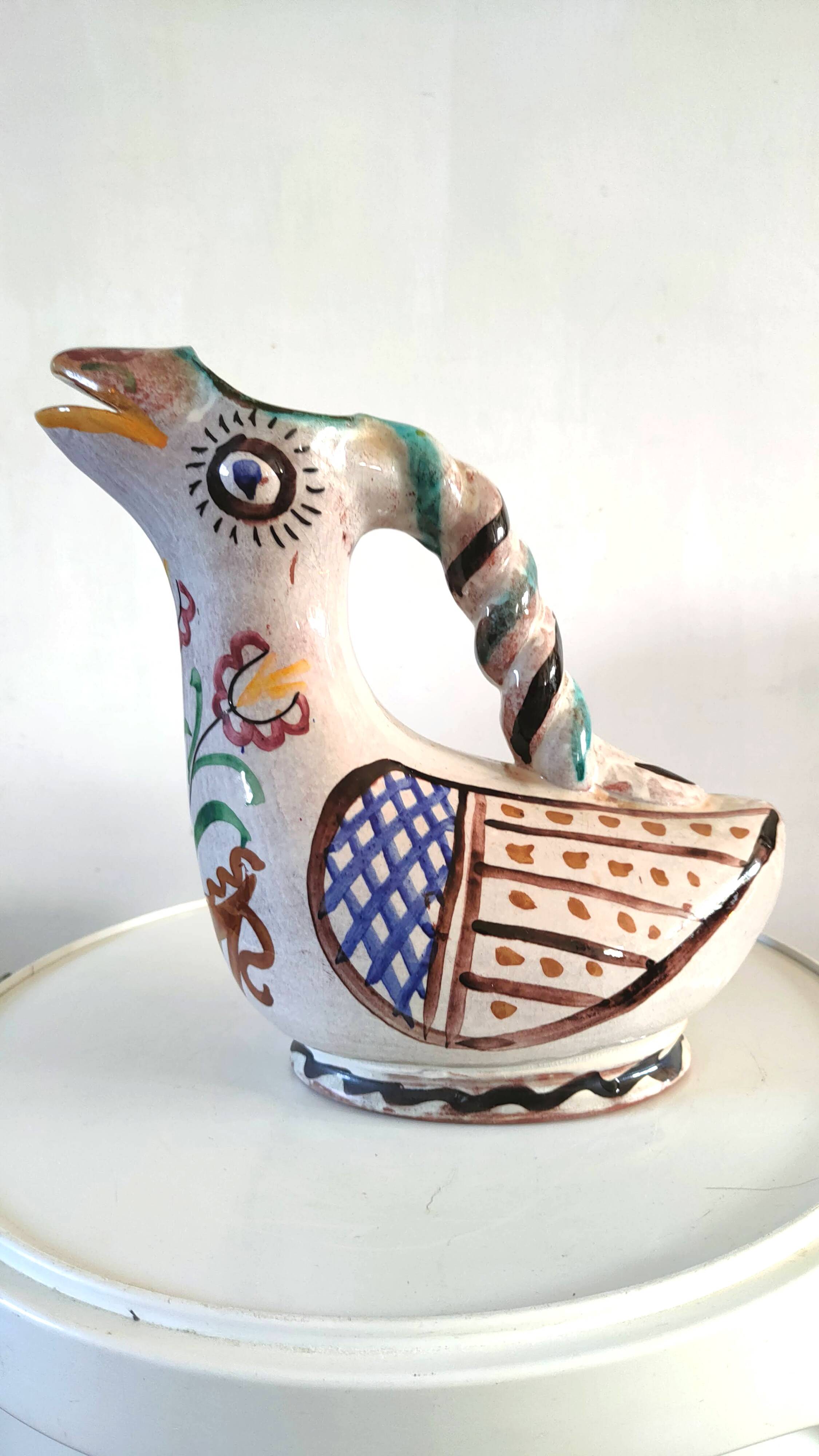 Zoomorphic ceramic pitcher design 70s
