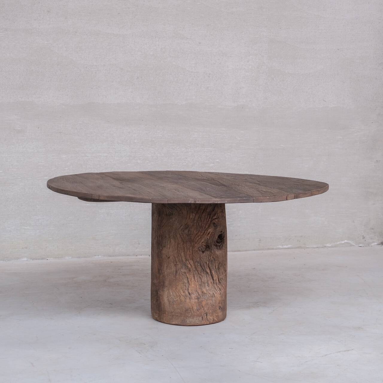 Primitive Wooden Circular Belgium Dining Table