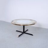 Mosaic and Brass Coffee Table attributed to Berthold Müller, 1950s
