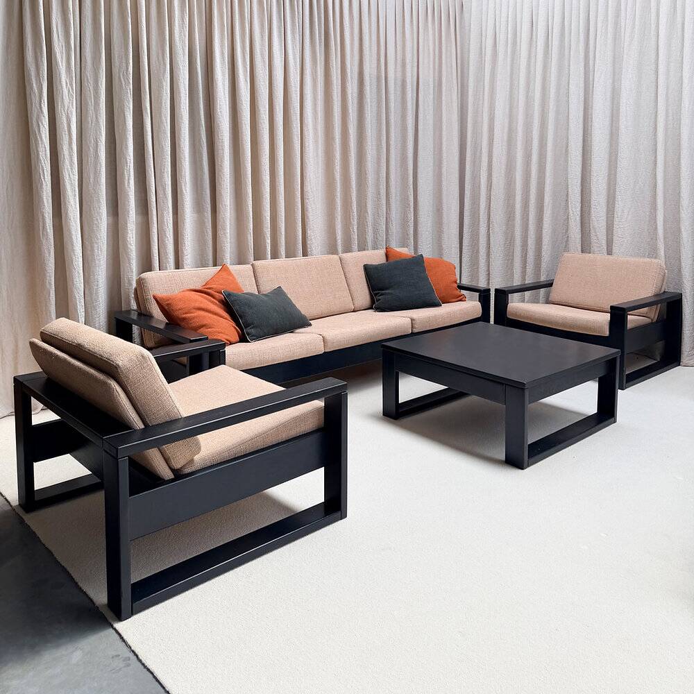 Brutalist seating set, Sigma Furniture, Belgium, 1970s