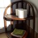 Rattan corner wall shelf