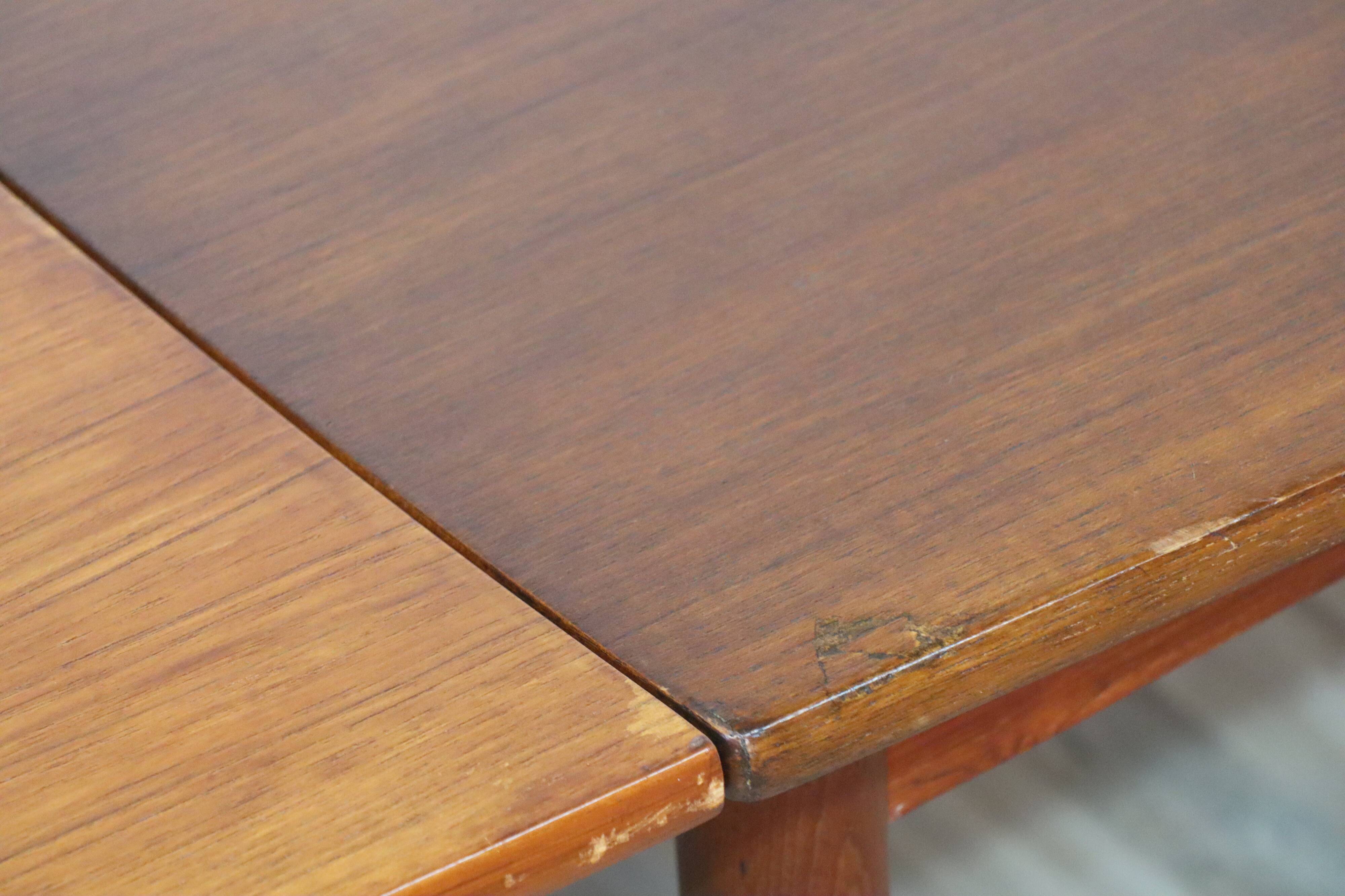 Scandinavian extendable meal table Denmark teak 1960