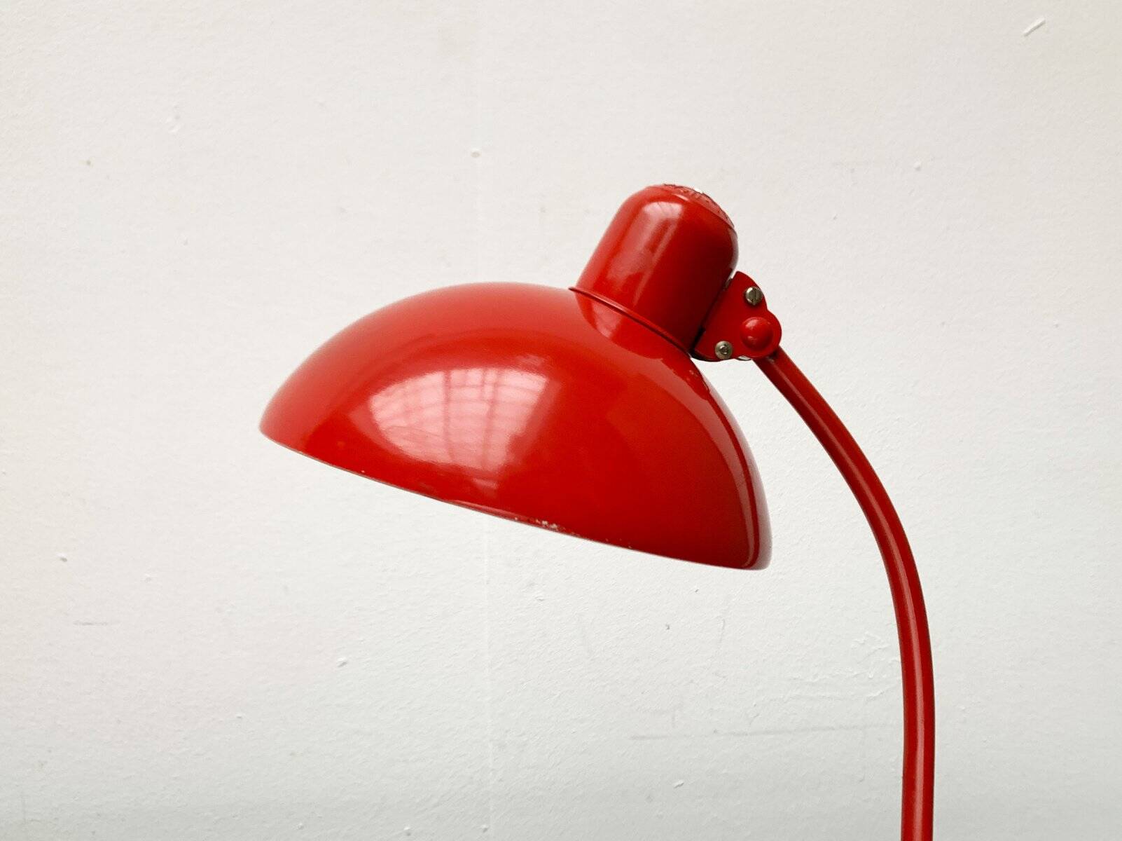 Red German table lamp mid-century 6556 by Christian Dell for Kaiser Idell, 1960s
