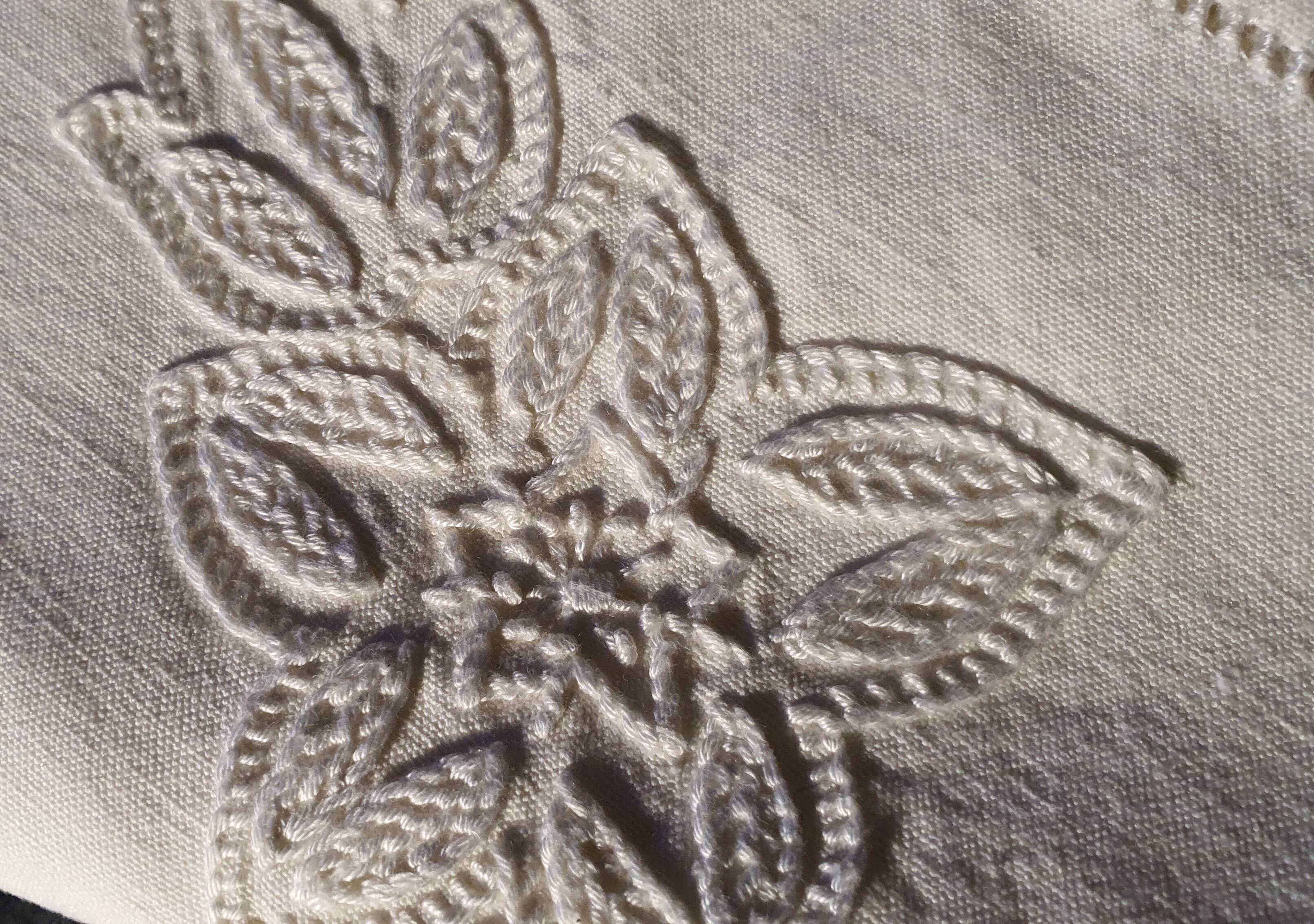 Embroidered tea tablecloth