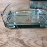 3 Coupelles en verre vert bleu pour IHQ Dansk Designs Danemark 60's