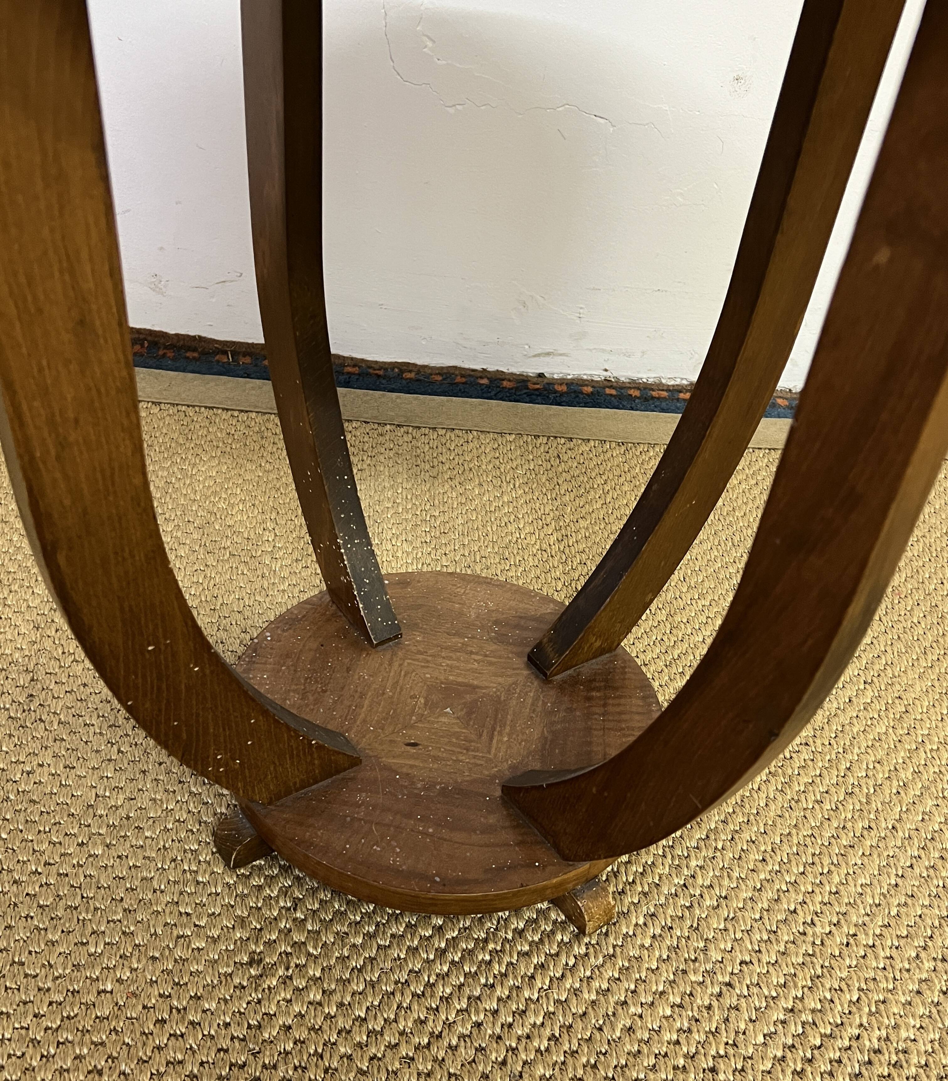 Art deco wooden pedestal table / side table