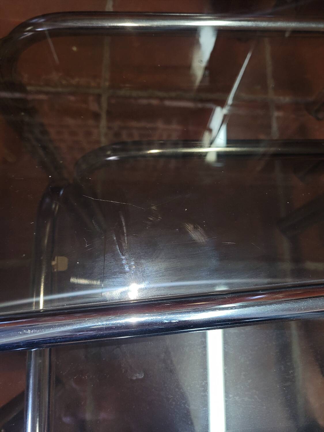 Chrome and smoked glass nesting table from the 70s