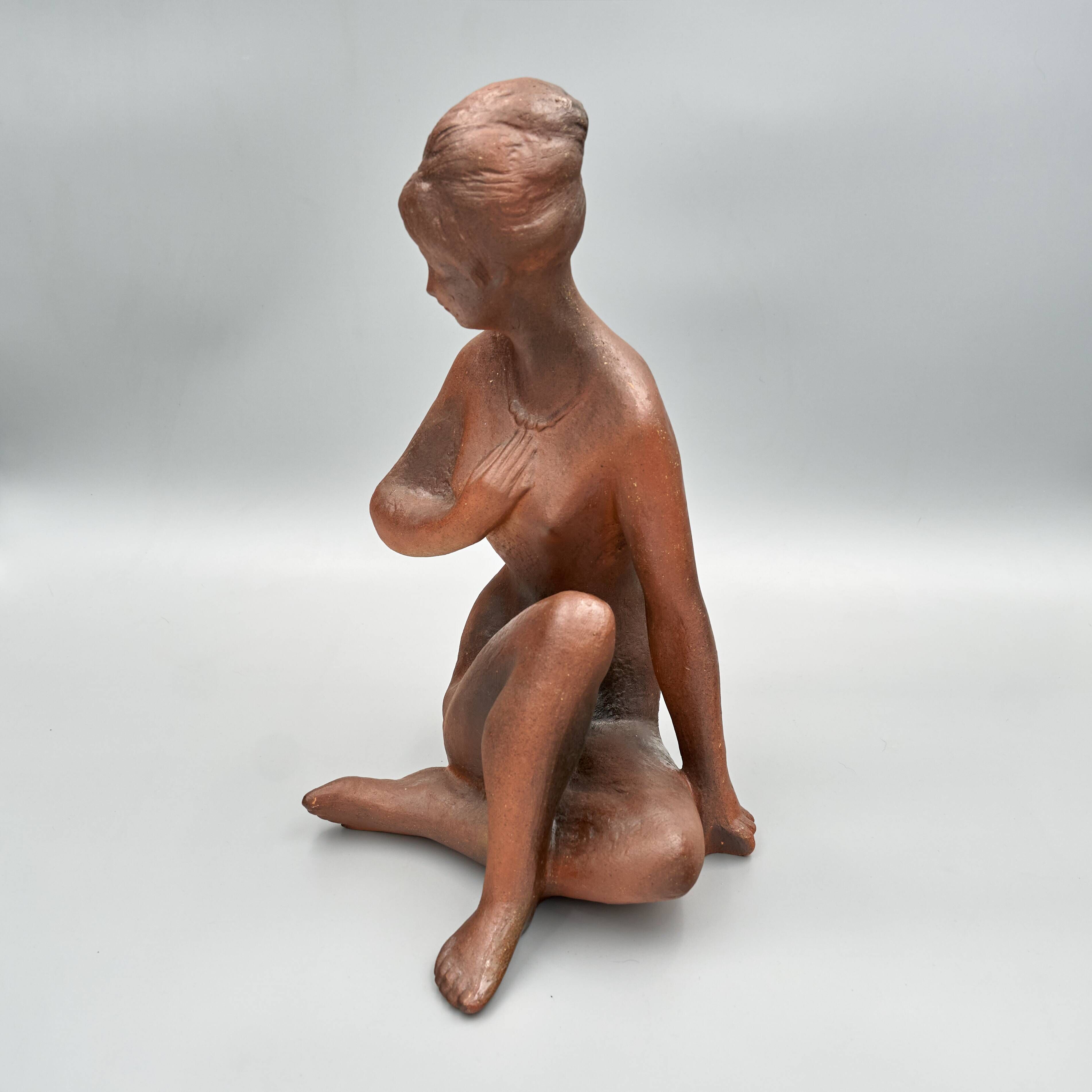 Ceramic Woman Figure, 1982, Czechoslovakia