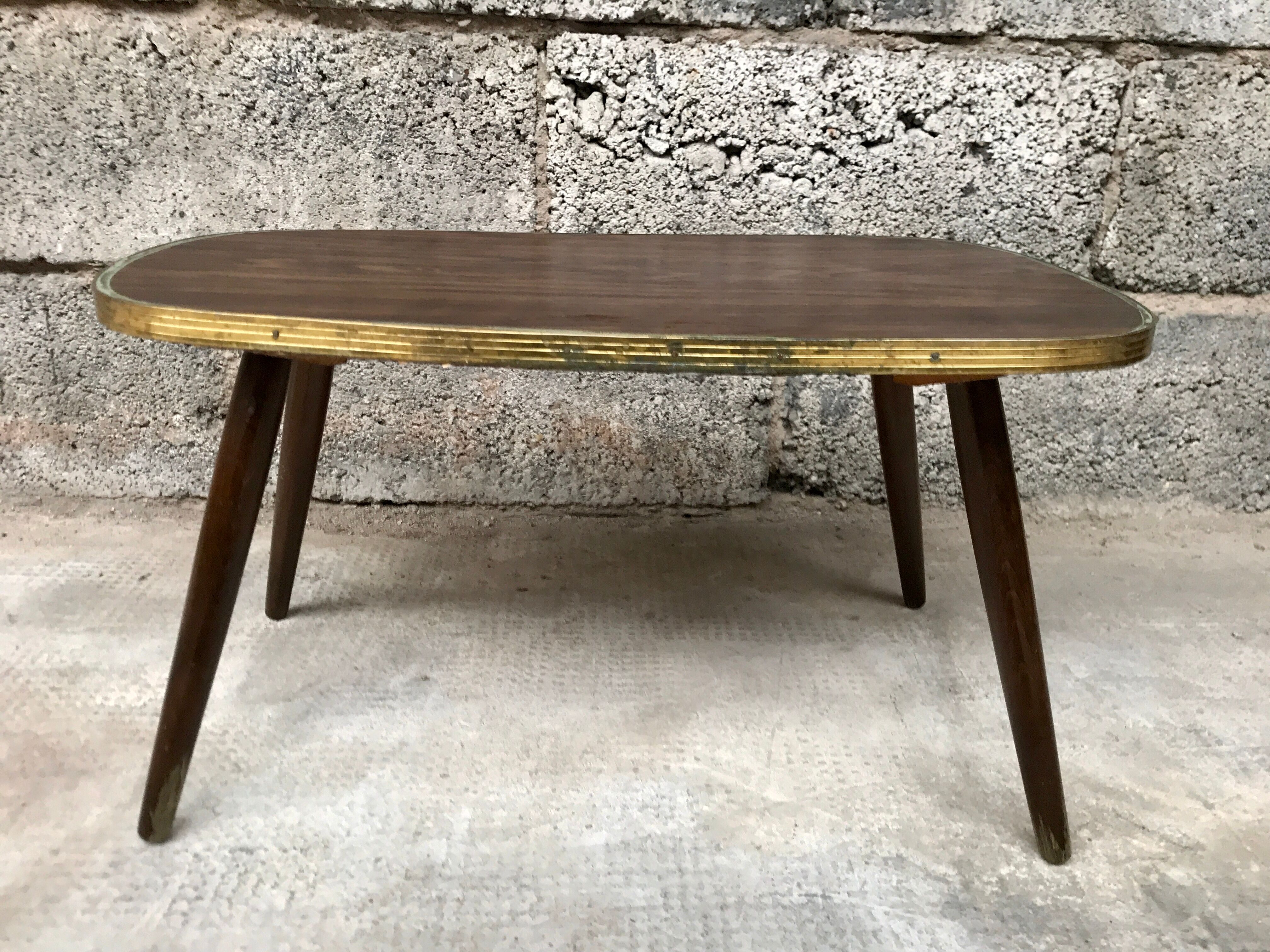 Table d’appoint table basse porte plantes cactus fleurs vintage midcentury 1950 ancien