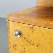 Pair of Art Deco burl wood nightstands, Czechoslovakia, 1940s