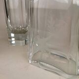 Art Deco three-piece crystal set by Elis Bergh, Kosta, Sweden, 1930s.