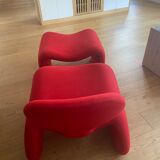 Armchair and footrest Djinn by Olivier Mourgue