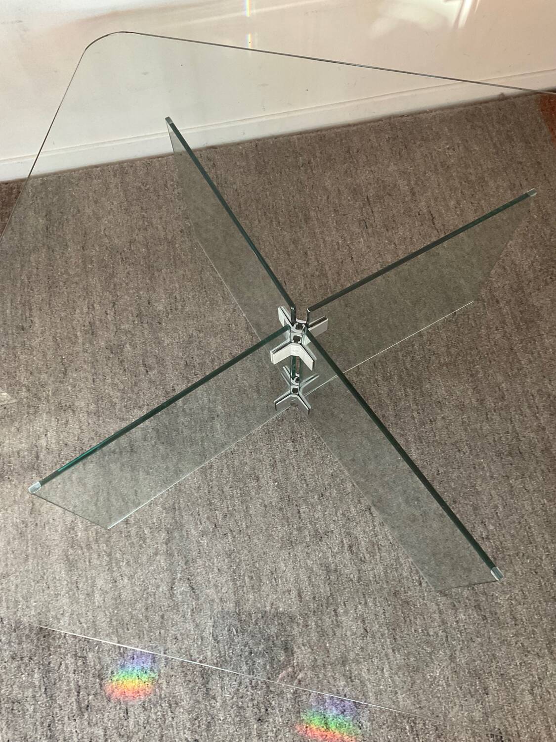 Vintage Ikea glass coffee table