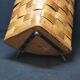 Antique vintage corner woven wooden basket umbrella holder / basket