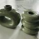 Set of 2 minimalist ceramic candle holders