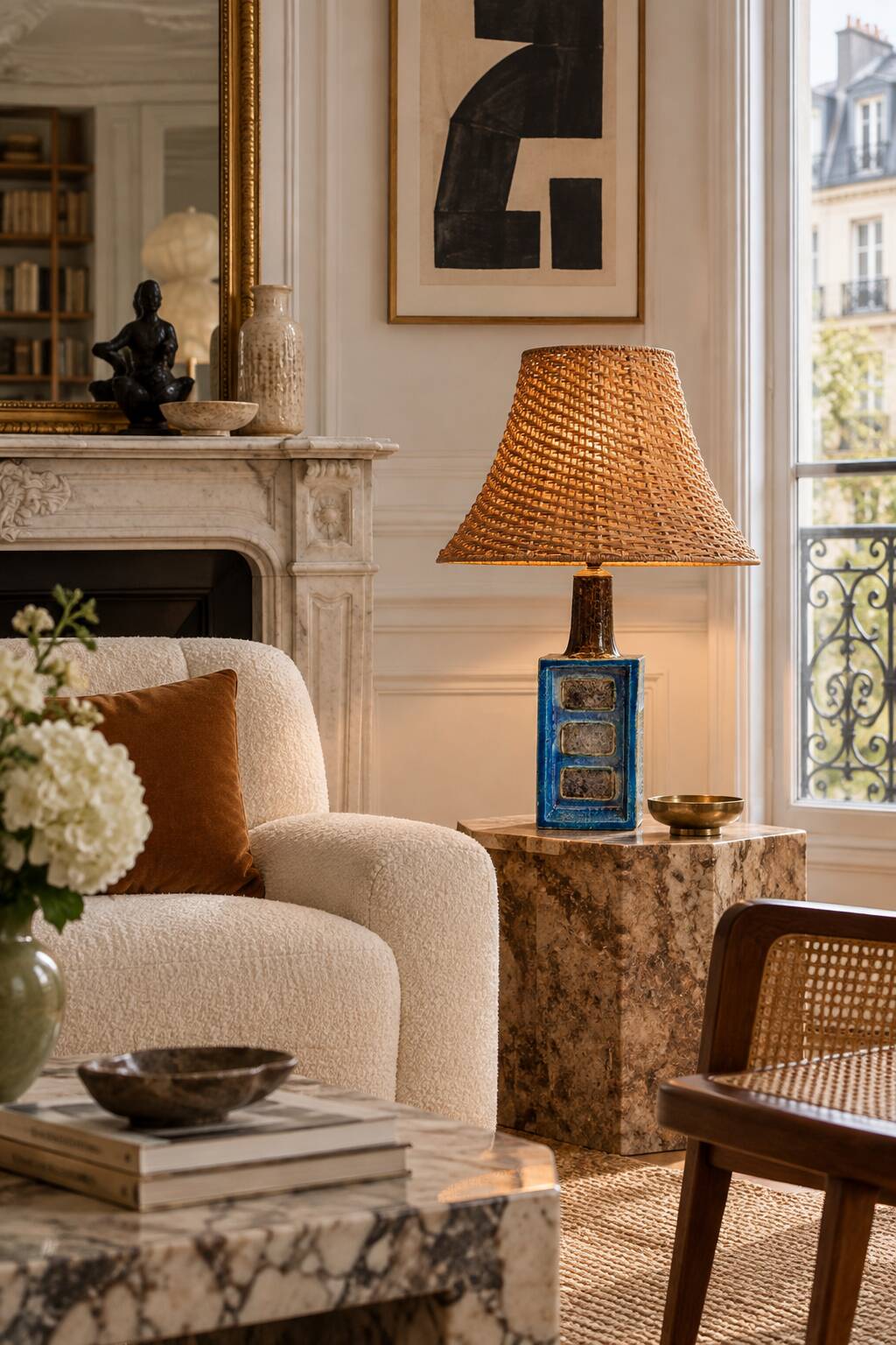 Aldo Londi for Bitossi Chamotte Ceramic Table Lamp, Italy, 1960s
