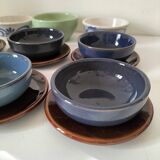 Vintage blue bowl mix & match set – country breakfast spirit