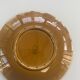 6 flat plates slip, enamelled ceramic ochre, mustard yellow, stamped Gien
