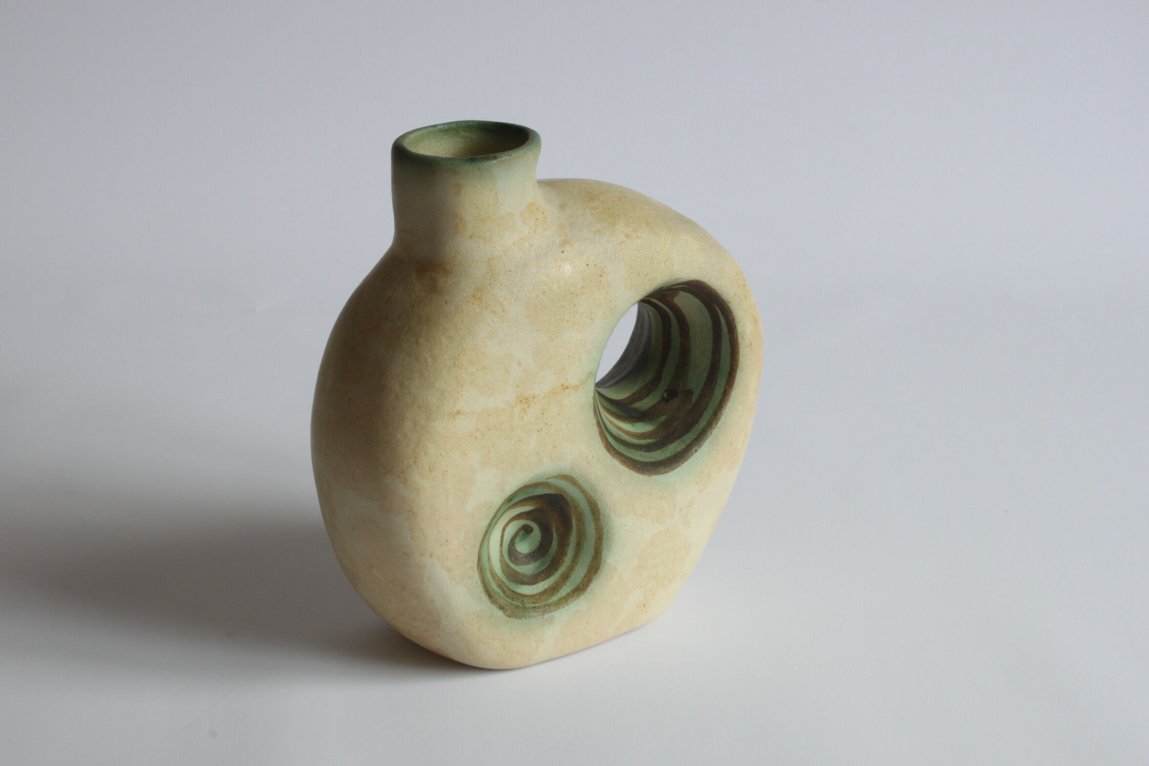 Space Age Ceramic Vase with Openings by Nikos Dazelidis, Athens, 1960s