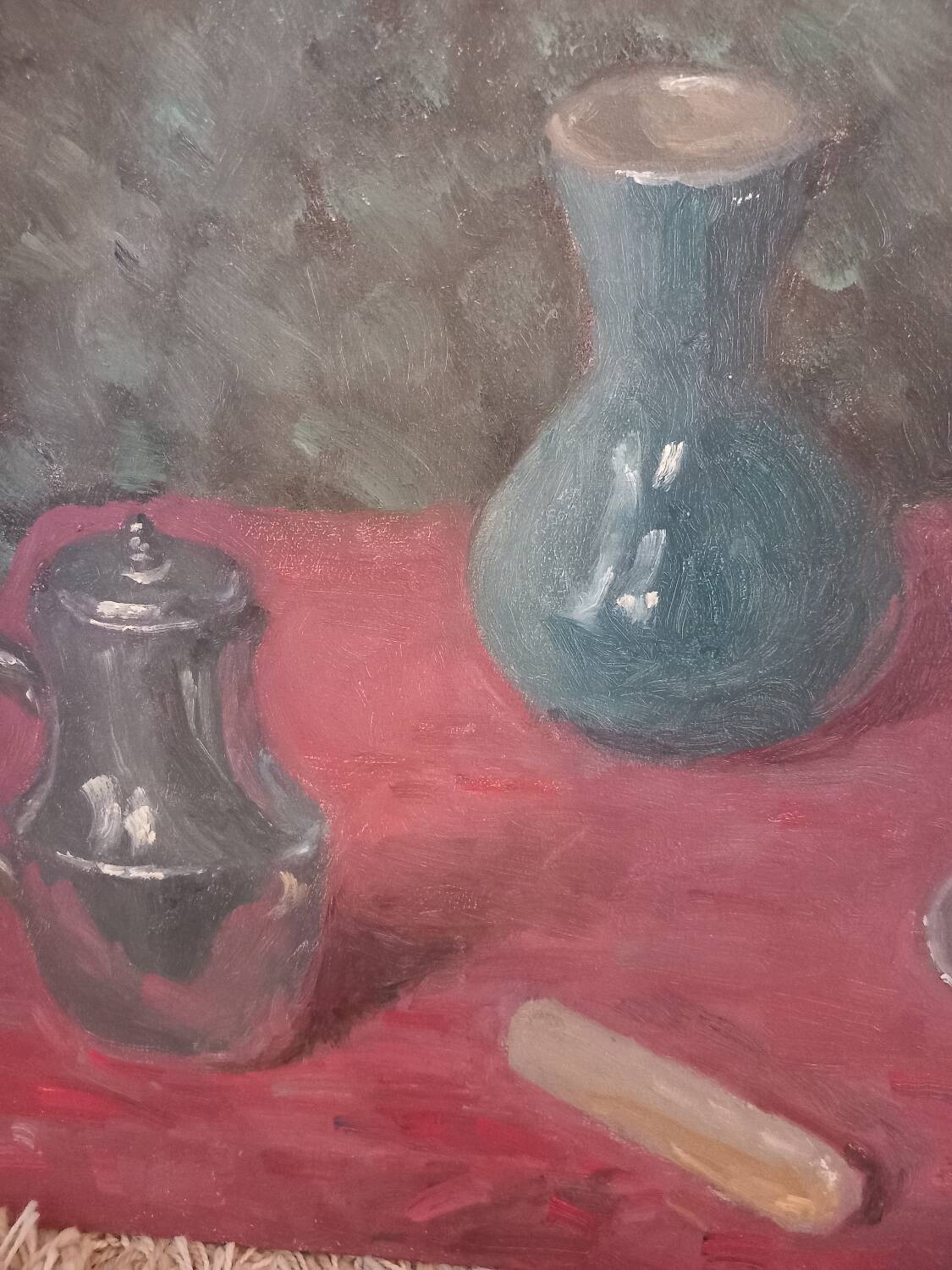 Oil painting. Still life with biscuit