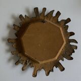 Sun mirror by Irena Jaworska in gilded lead and green glass 1960