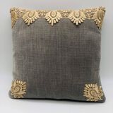 Square cushion, cover and insert. Grey, Champagne. Mila model.