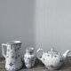 Antique Digoin Sarreguemines blue and white tea set