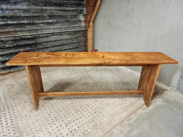 Ancien banc de table d'appoint en bois meuble TV rural 40 x 200 cm