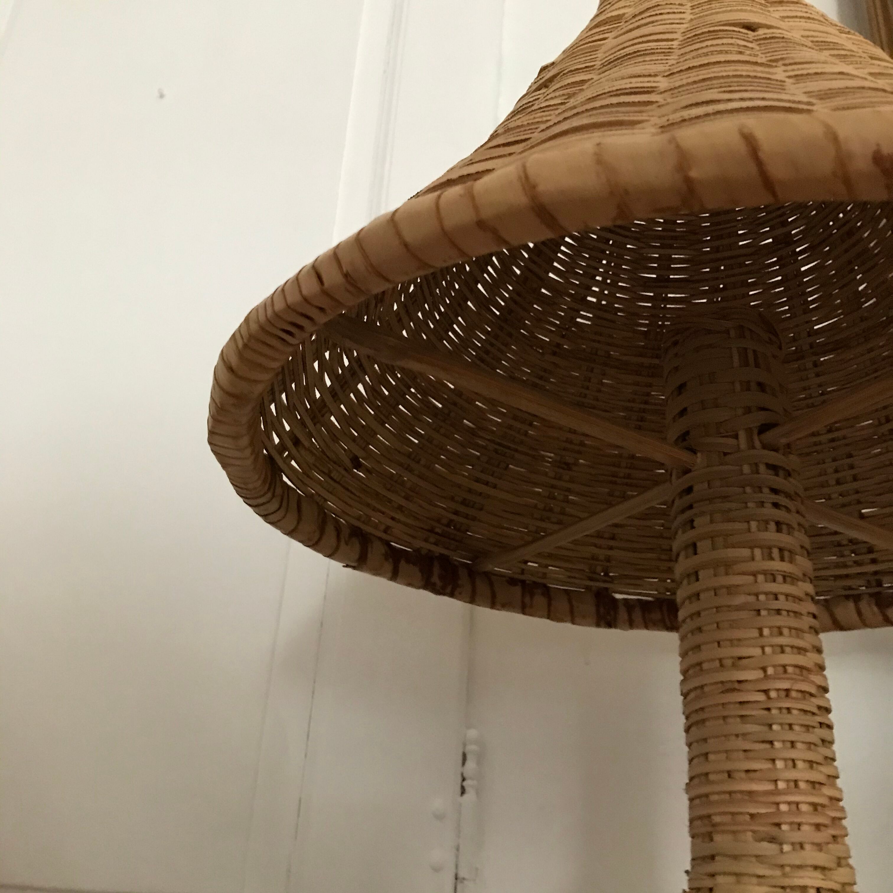 Pair of wicker lamps