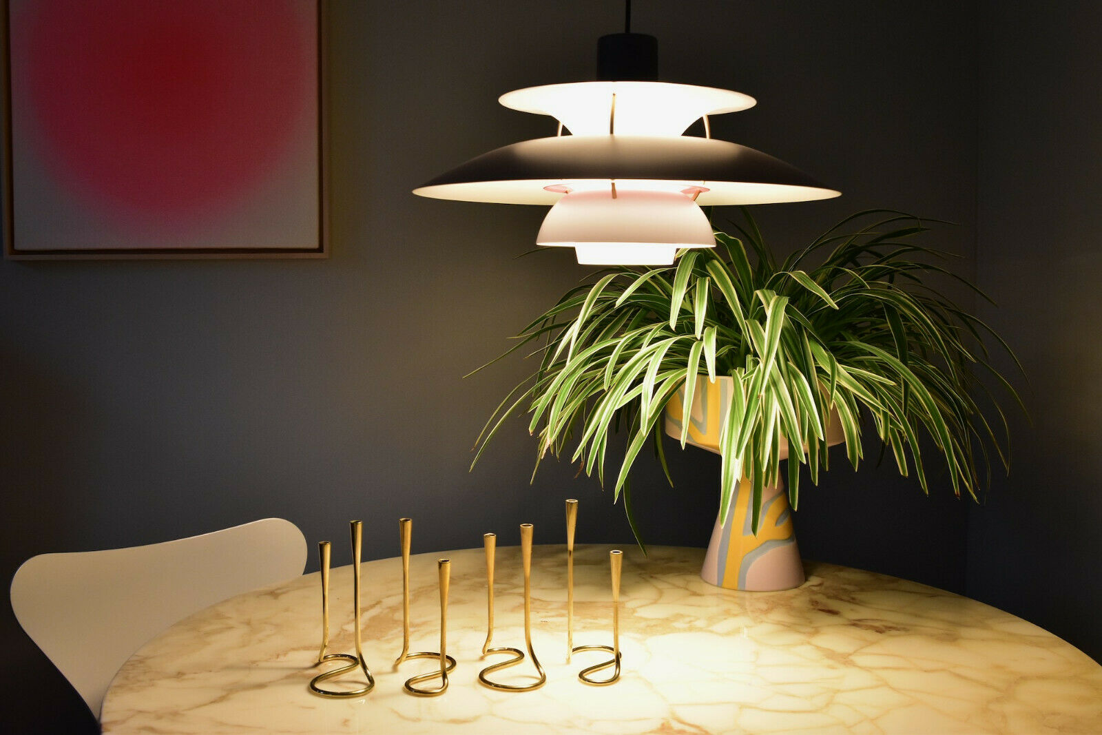 1950's German Serpentine Brass Candlesticks