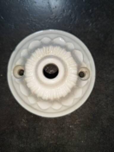 Ceiling light old pink opaline serrated handkerchief art deco 1930