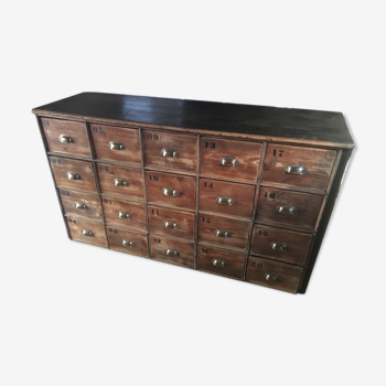 Apothecary line 20 drawers early 20th century