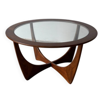 Round coffee table in solid teak, Astro model by Victor Wilkins.