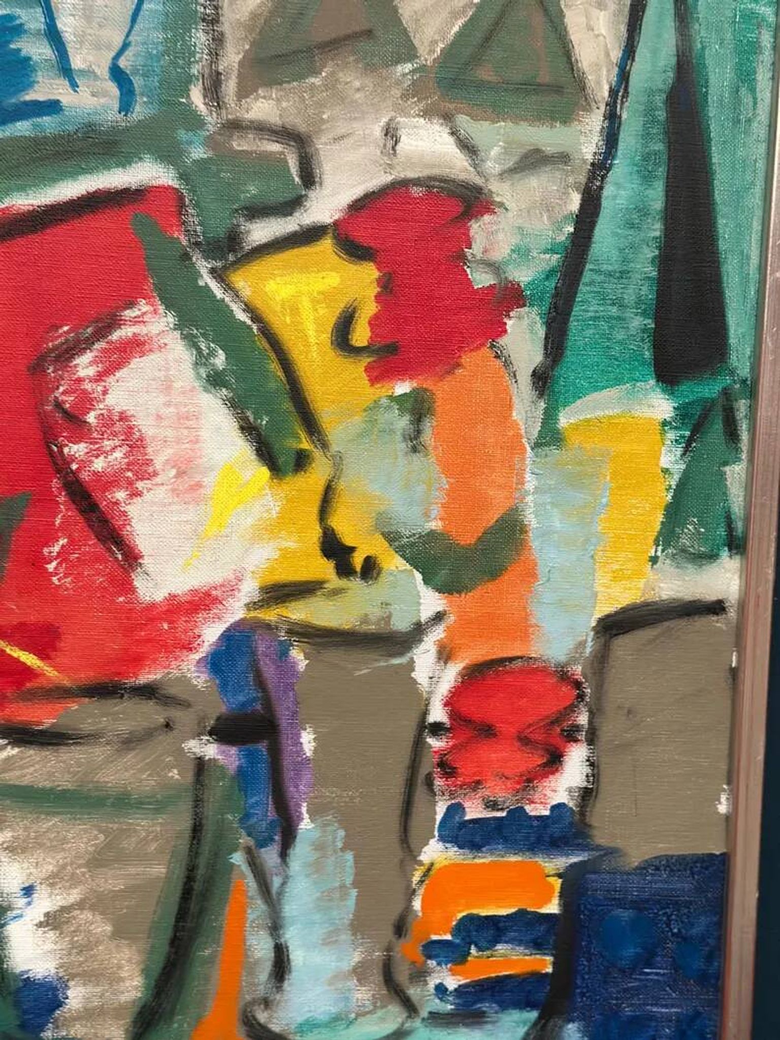 Large Original Swedish Oil on Canvas – “Still Life with Flowers” by Eric With (1916–2000) – Signed – Vintage & Framed – 89×70.5cm