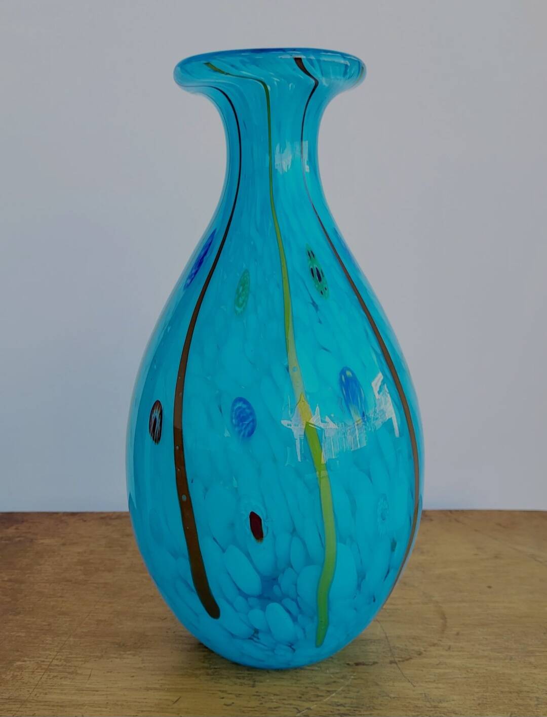 Vaas Meerkleurige en verre, style rétro, jaren 1980, Murano, italie