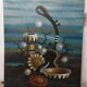 Gianfranco Rontani . Lucca (1926-2018) large oil on canvas 118 x 97 surrealist