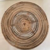 Rattan and brass basket