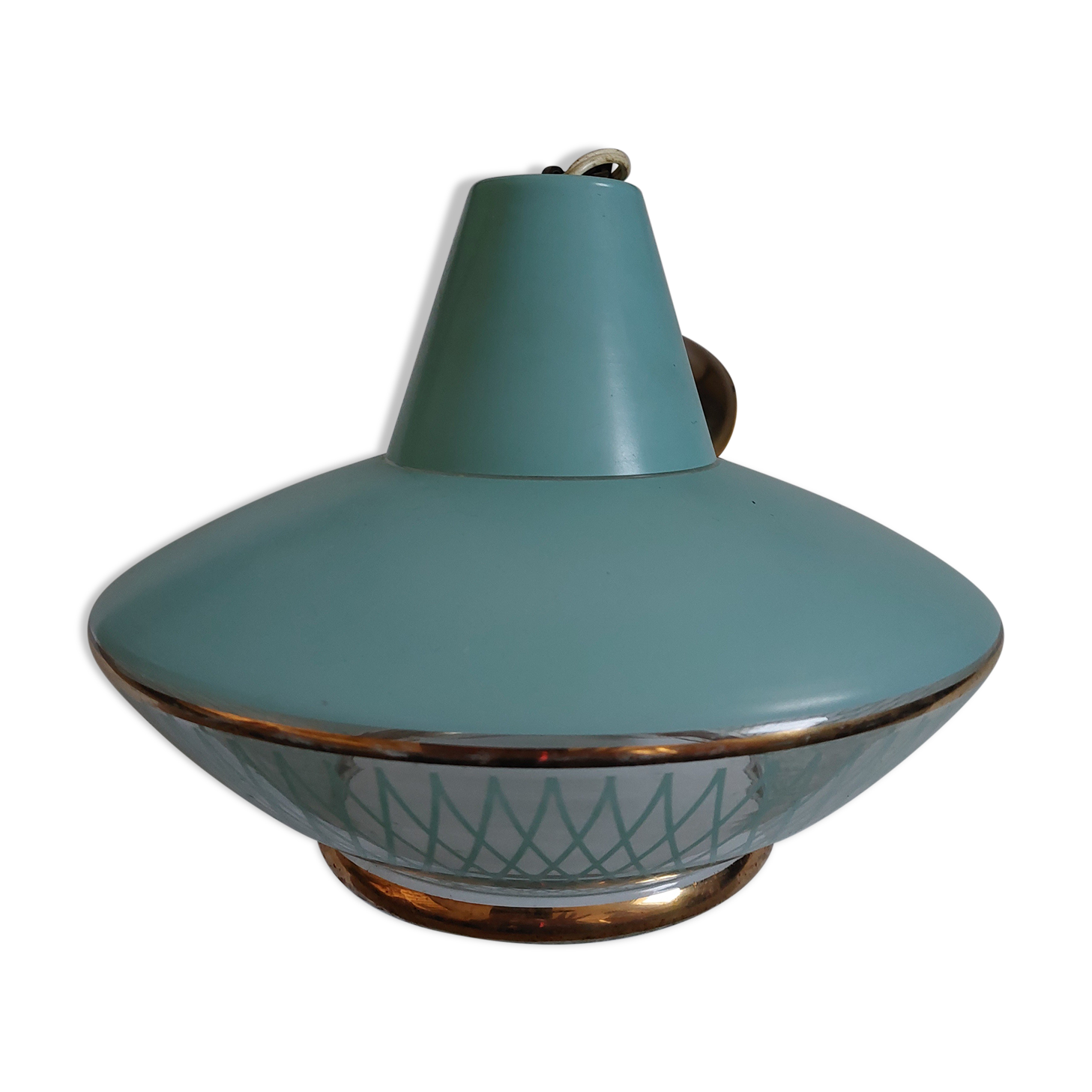 suspension UFO chandelier, ceiling lamp of the space age glass 60s