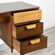 Midcentury Uniflex Walnut And Beech Concave Desk Designed By Gunther