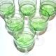 Series of 6 foot glasses in ancient green uranium glass