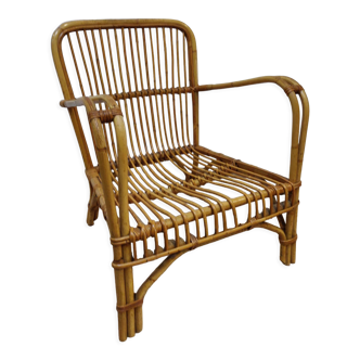 Vintage rattan armchair 60s