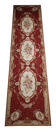 Long traditional needlepoint rug handwoven wool floral red runner rug-76x305cm