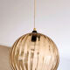 Suspension Boule en verre texturé ambré 29 cm
