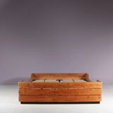 1970s pine wooden bed from Finland