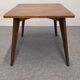 Modernist coffee or side table in oak marquetry, France 1960.