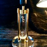 Pair of metacrilic lamps and gold structure