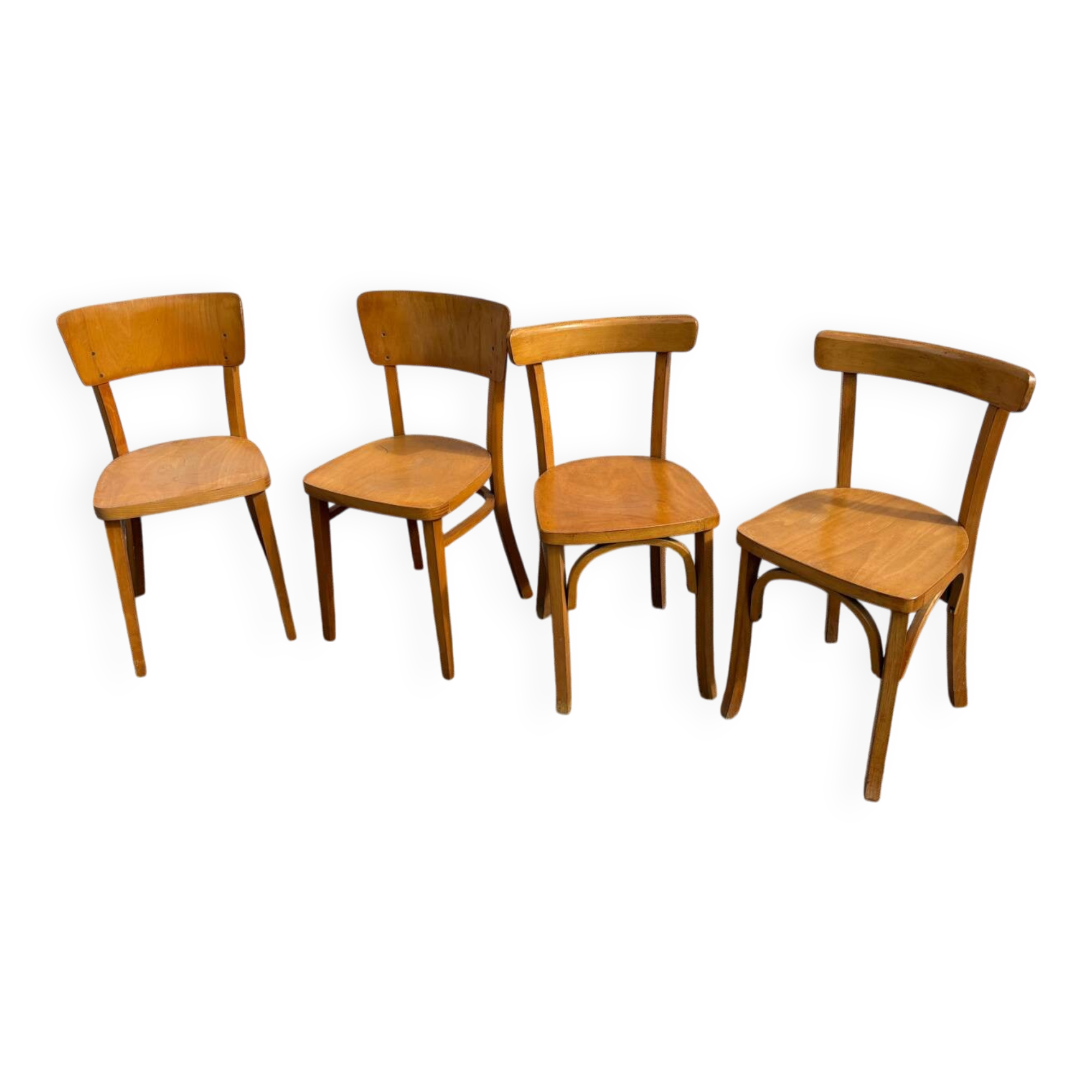 2 duos de chaises bistrot vintage