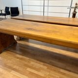 Pair of monumental industrial work tables in solid oak – 1930s