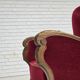 1960s, Danish relax chair, cherry-red furniture velour, oak wood.